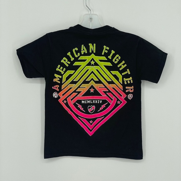AMERICAN FIGHTER Youth Boswell Neon Black Short Sleeve T-Shirt (30) - Picture 5 of 5